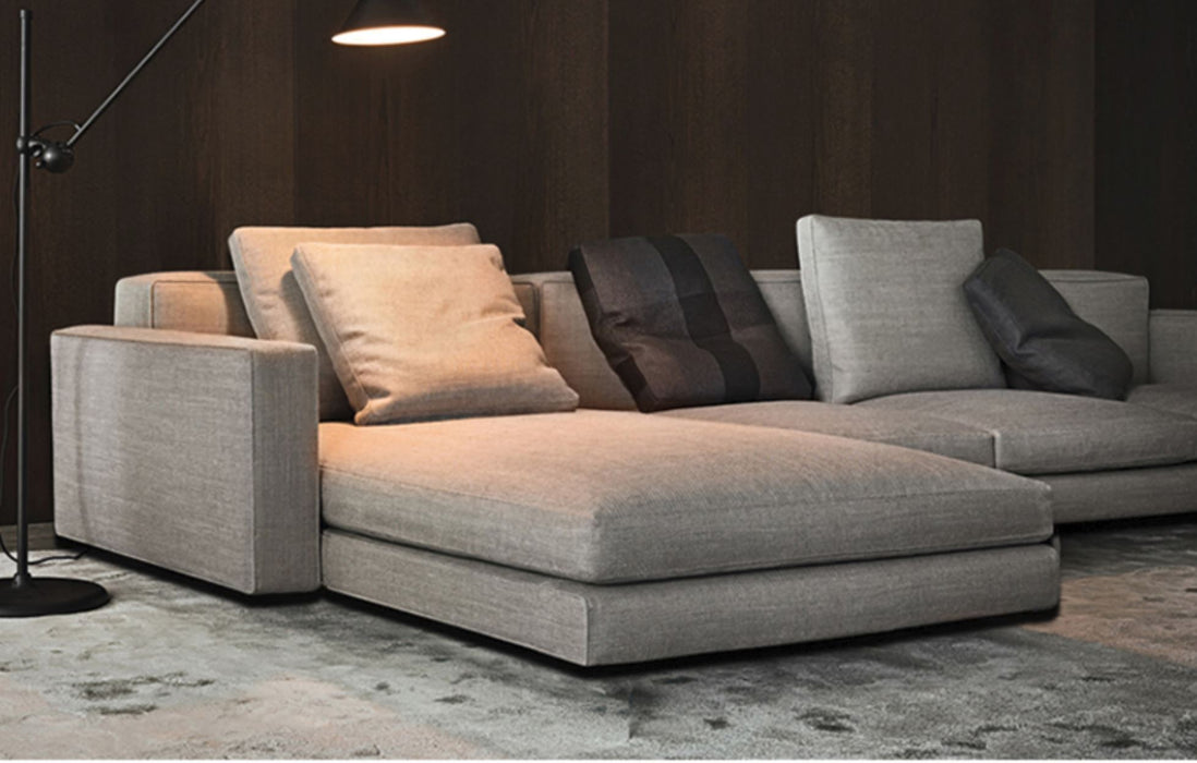 CYRILO Contemporary Nordic Scandinavian Fabric Down Feather Sofa