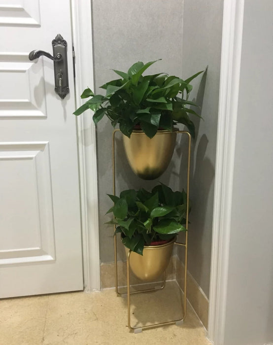 MAYA Modern Double Pot Planter Stand