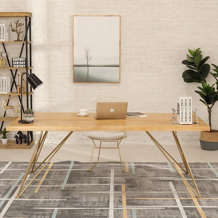 IAN Dining Table Live Edge Slab Modern Minimalist Design Nordic