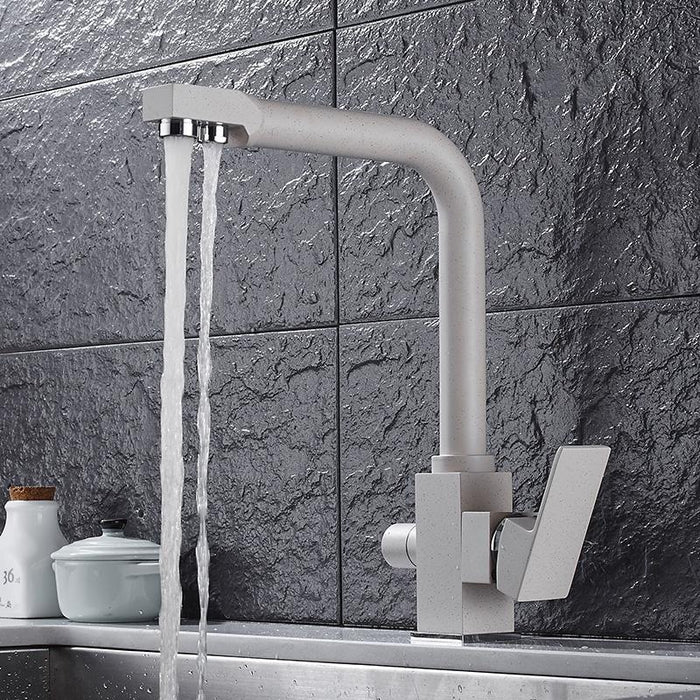 ENZO Minimalist Matte Nude Flat Double Faucet