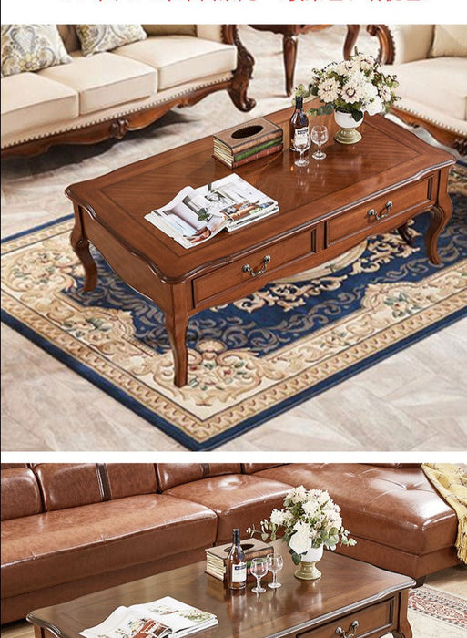 Ava Hilton Coffee Table American Style Solid Wood Square Coffee Table / Rectangular ( Select from 2 Color, 5 Size )