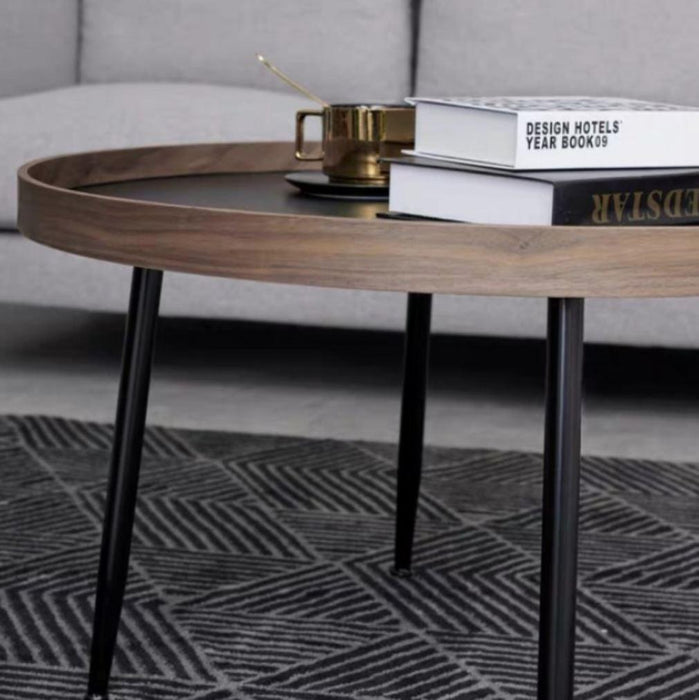 ADDISON Black Walnut Round Nesting Coffee Tables