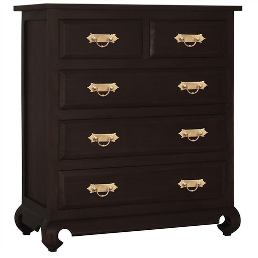 Ming Chinese Antique Chest of Drawers Solid Timber 5 Drawer Tallboy, Chocolate WAC888TB-005-OL-RJ-C_1