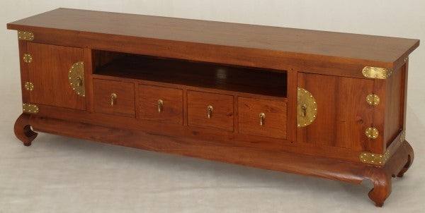 Ming Chinese Antique TV Console 2 Door 4 DVD Drawer Entertainment Unit