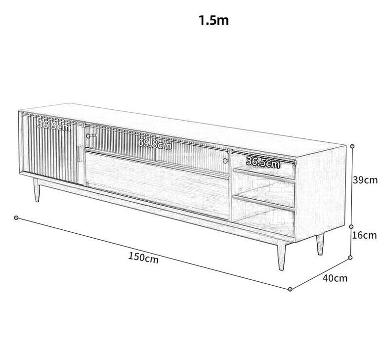 DANA SWEDEN Scandinavian TV Console Hardwood ( 3 Size 4 Colour )