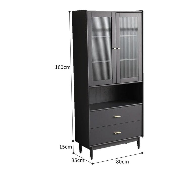 JEREMIAH Glass Display Cabinet Hutch 175cm