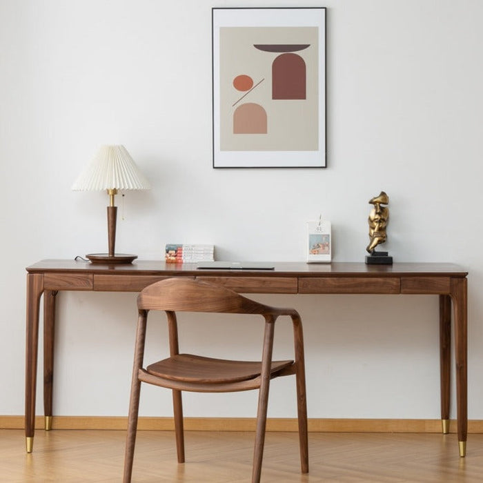 ALIVIA RITZ Modern Desk Console Table Solid Wood desk Natural / Walnut