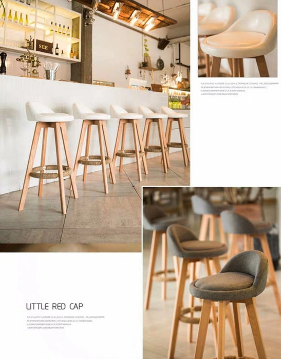 AMARA Scandinavian Solid Wood Bar Stool Chair