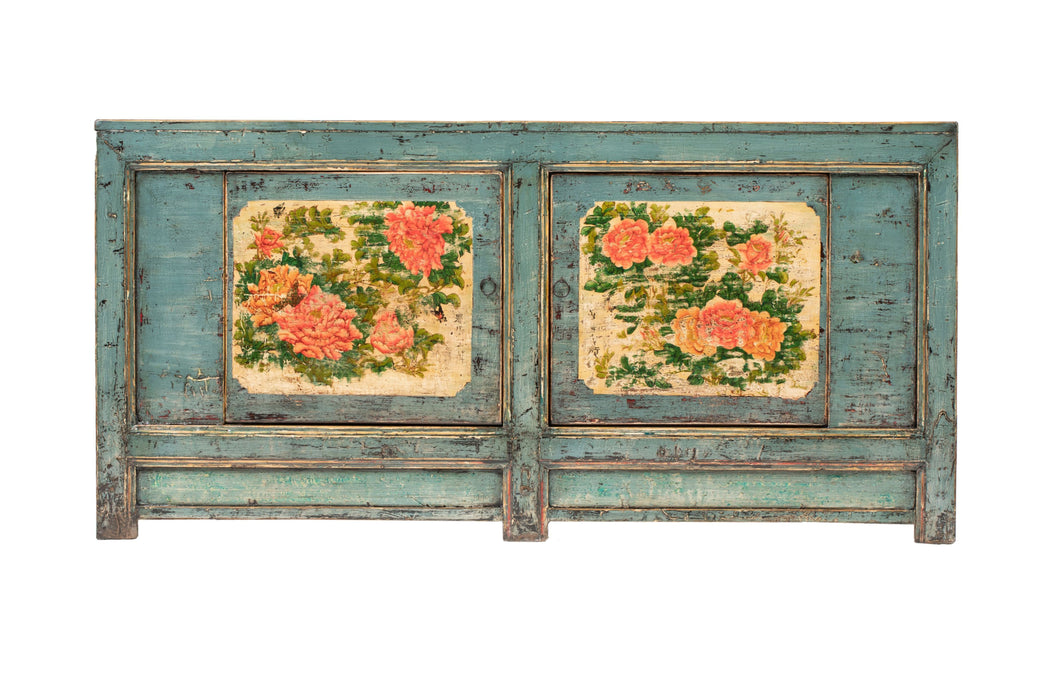 Wang Vintage Green Gansu Painted Sideboard Poplar