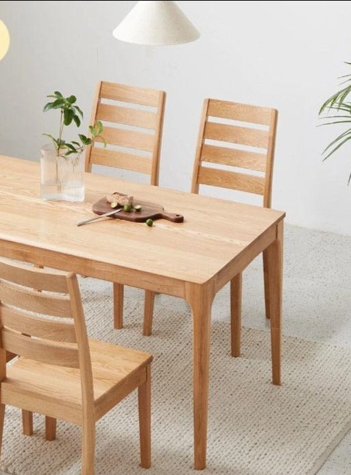 JAKIRA Japanese Nordic Scandinavian Solid Wood Dining Table and Chair