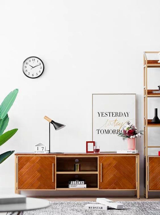 ADALYNN Rustic Herringbone TV Console