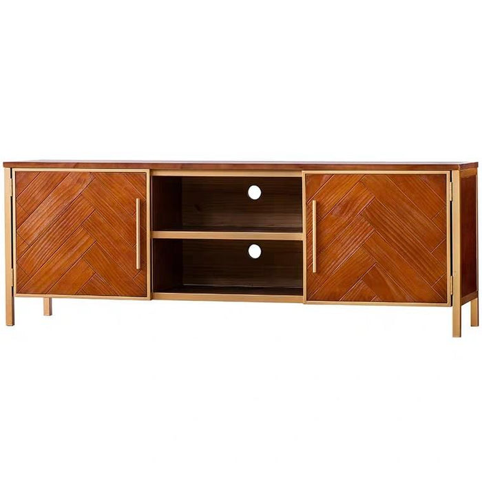 ADALYNN Rustic Herringbone TV Console