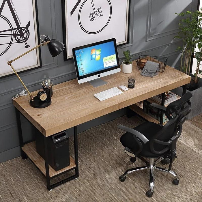 HANNAH Modern Industrial Solid Wood Office Table
