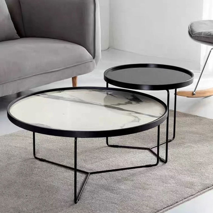 AUDREY Round Marble Nesting Coffee Table