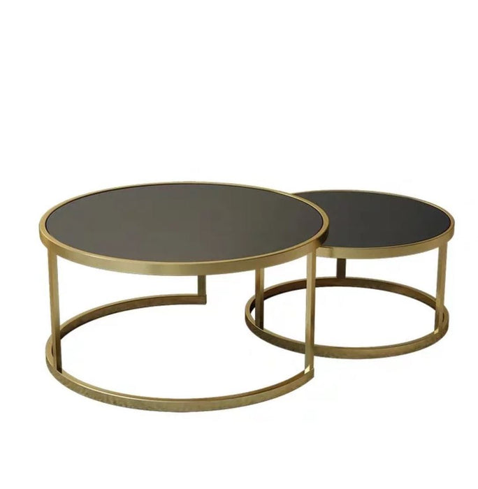 LUCY Tempered Glass Round Nesting Coffee Table