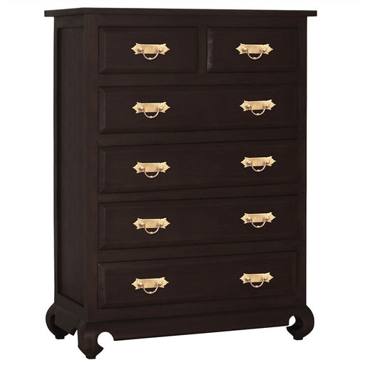 Ming Chinese Antique Chest of Drawers Solid Timber 6 Drawer Tallboy, Chocolate WAC888TB-006-OL-RJ-C_1