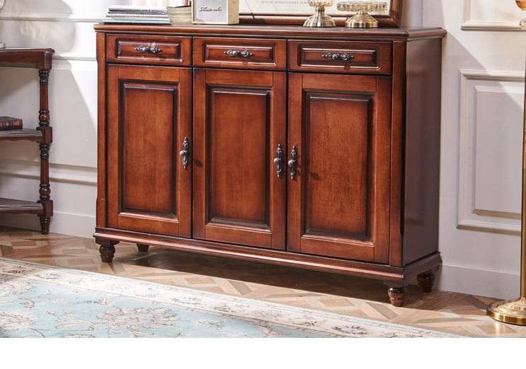 NAOMI Boston Hilton Buffet Sideboard Cabinet American Country Solid Wood for Cloth Wine Shoe ( 2 Design )