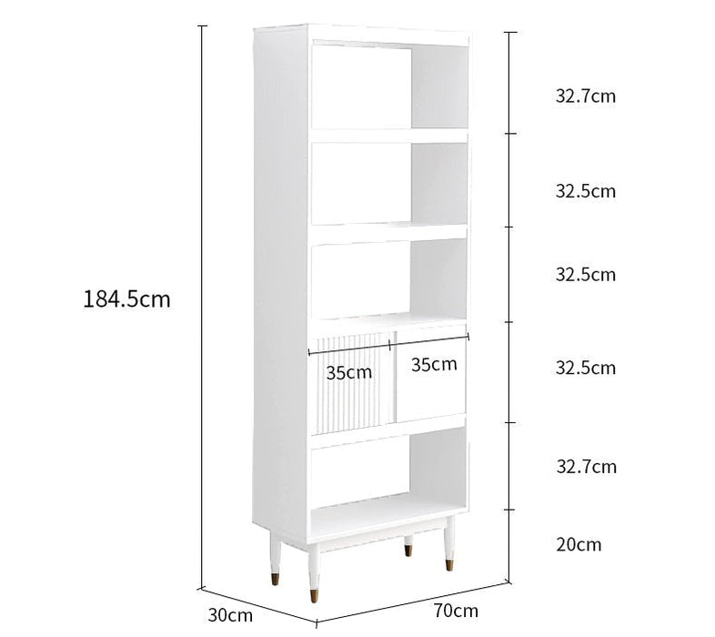 ISABEL HYATT Bookcase Nordic Solid Wood Bookshelf Display Cabinet ( 2 Size 4 Color )