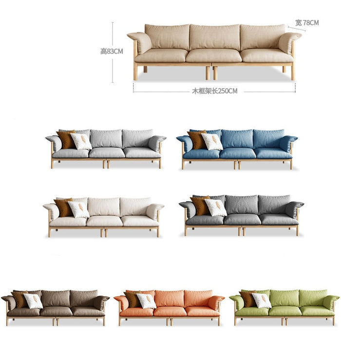 GRACE Nordic Japanese Design Sofa Solid Wood ( Choice of 6 Size, 8 Fabric Color )