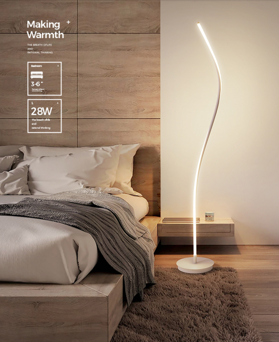 SARAH Contemporary Minimalist LED Swirl Standing Lamp