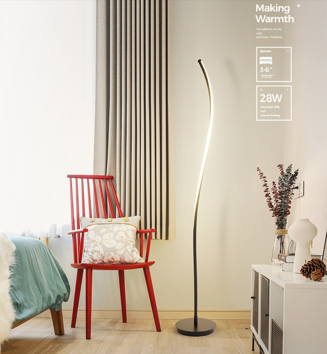 SARAH Contemporary Minimalist LED Swirl Standing Lamp