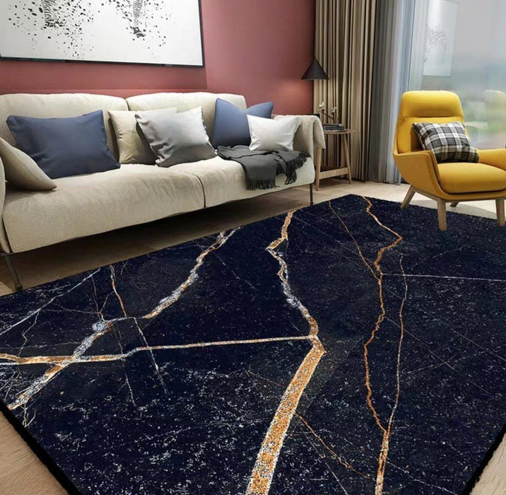 Josephine Luxury Gold Marble Floor Rug