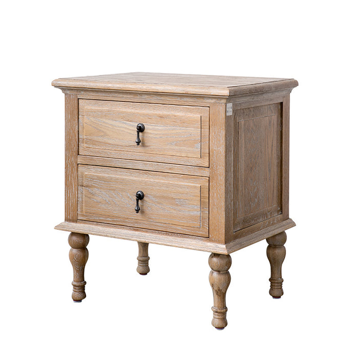 EZEKIEL American French Country Bedside Table 2 Drawers ( Select from 3 Color )